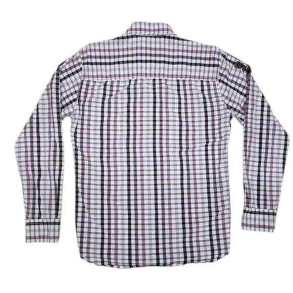 Rockstar Jeans Plaid Checks Shirt Snap Button Contrast Roll tab Rare Unique XS S - Picture 8 of 10